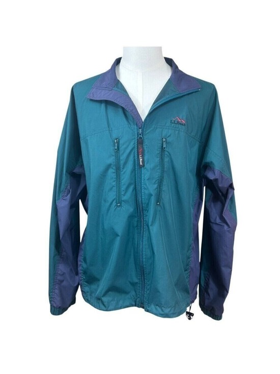 L.L. Bean Other - L.L. Bean Men's Blue Teal Full Zip Nylon Packable Windbreaker Size L